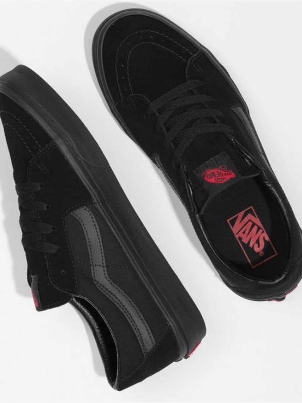 Vans SK8-Low Black Black Tonal Checkerboard Skate Sneakers Size 9M